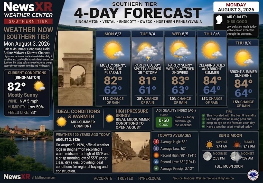 WEATHER NOW – Monday, August 3, 2026