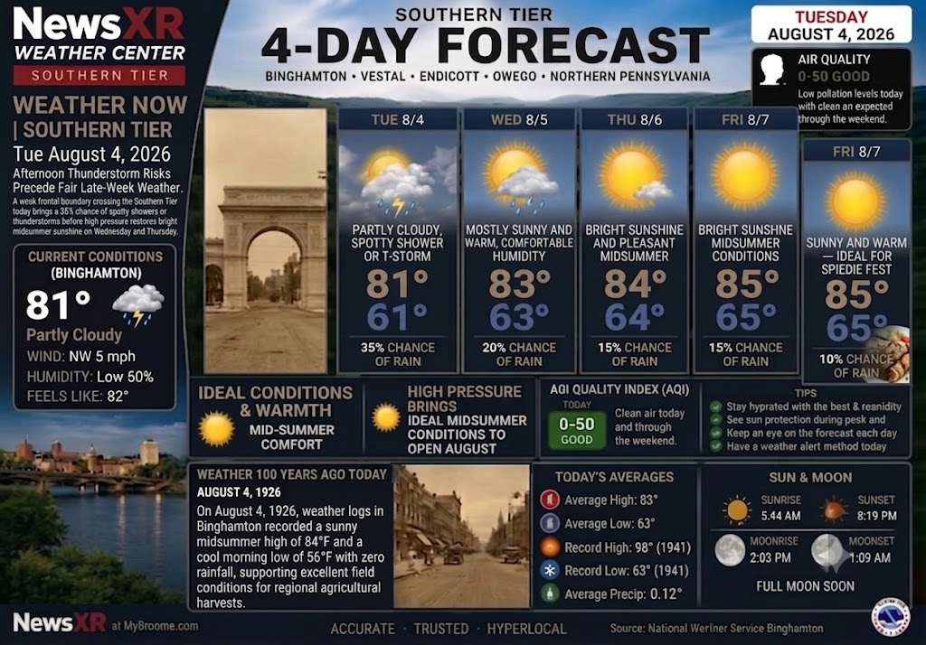 WEATHER NOW – Tuesday, August 4, 2026